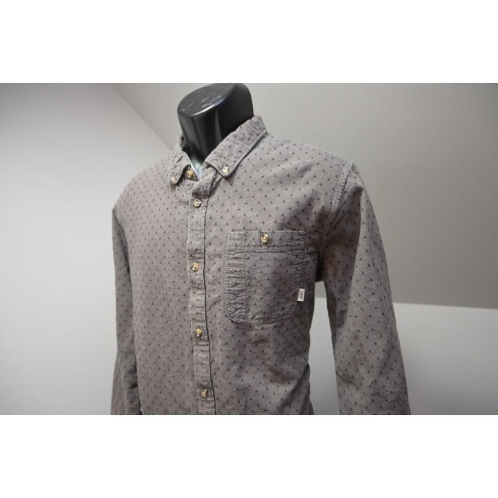 Vans Button Up Rugged Dress Shirt Brown Long Sleeve Mens Sz Large
